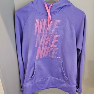Nike women's large purple and pink therma fit hoodie